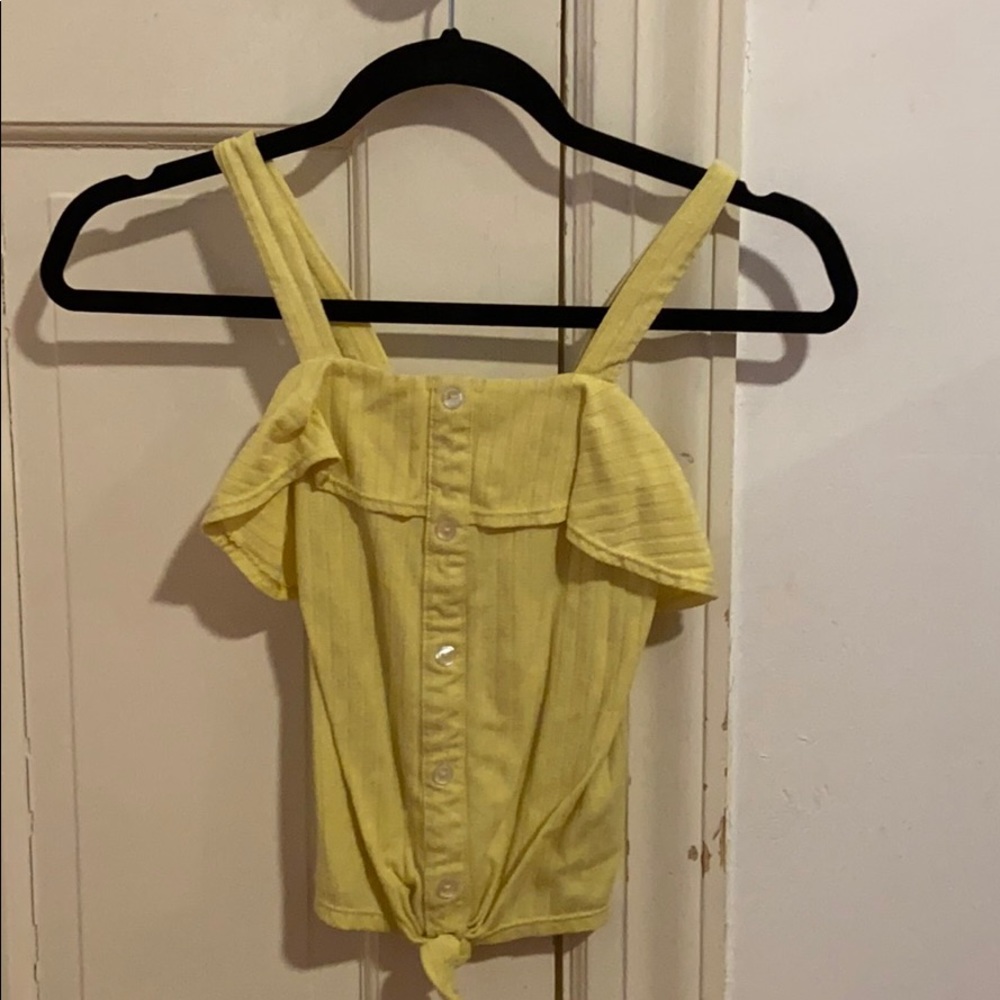 Girls yellow buttoned tank top